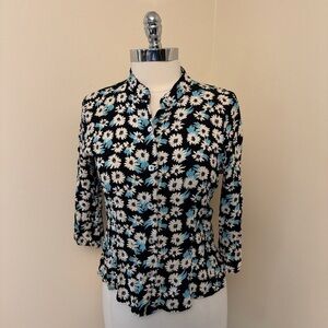 Loco Lindo Floral Rayon Blouse S-M